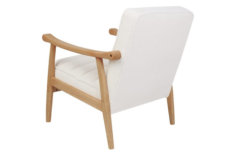 Fåtölj Leknes - Vit, ljust trä - Möbler - Vardagsrum - Fåtöljer