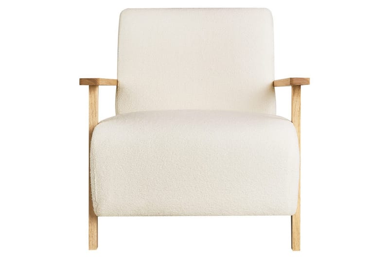 Fåtölj Lesja - Beige, ljust trä/Bouclé - Möbler - Vardagsrum - Fåtöljer