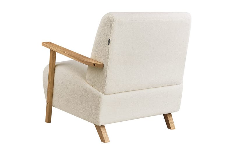 Fåtölj Lesja - Beige, ljust trä/Bouclé - Möbler - Vardagsrum - Fåtöljer