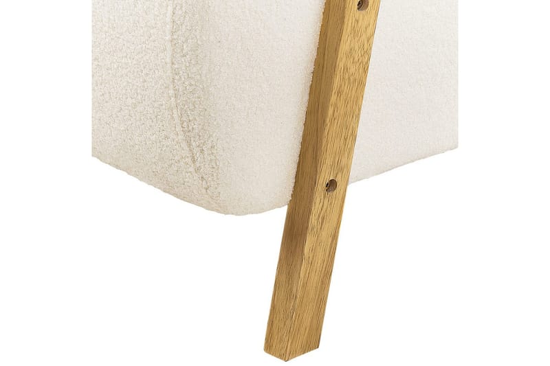 Fåtölj Lesja - Beige, ljust trä/Bouclé - Möbler - Vardagsrum - Fåtöljer