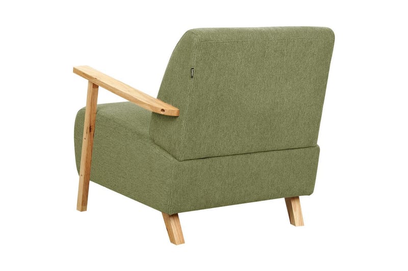 Fåtölj Lesja - Grönt, ljust trä/Polyester - Möbler - Vardagsrum - Fåtöljer