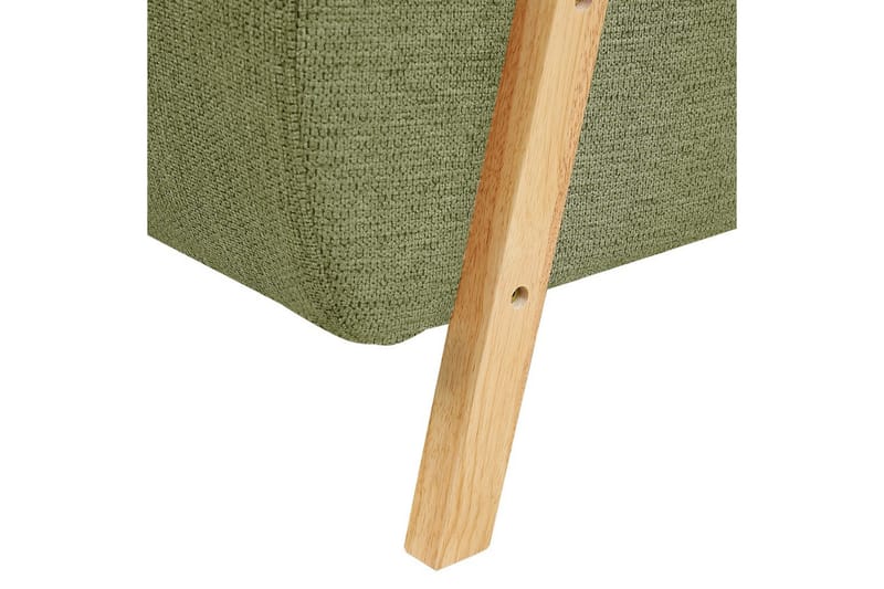 Fåtölj Lesja - Grönt, ljust trä/Polyester - Möbler - Vardagsrum - Fåtöljer