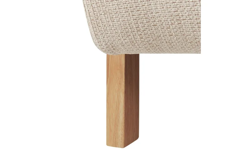 Fåtölj Lesja - Ljusbeige, ljust trä/Polyester - Möbler - Vardagsrum - Fåtöljer