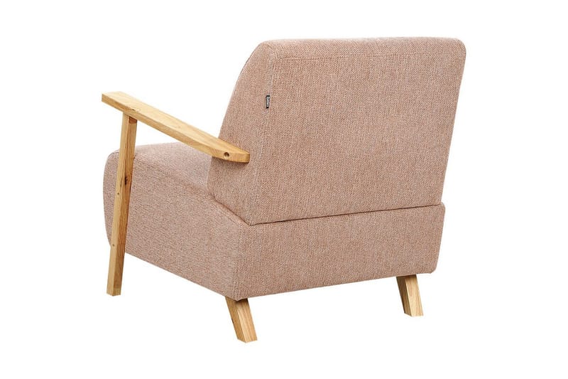 Fåtölj Lesja - Rosa, ljust trä/Polyester - Möbler - Vardagsrum - Fåtöljer