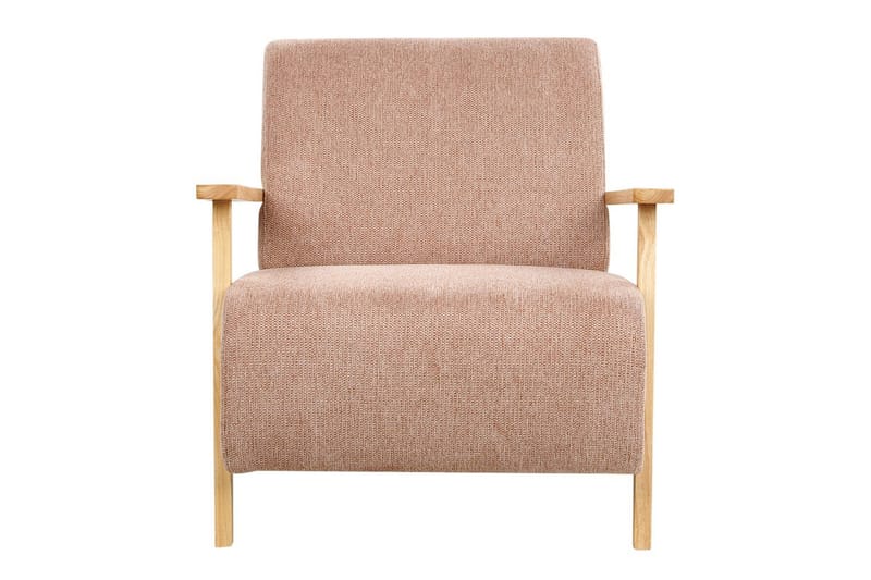 Fåtölj Lesja - Rosa, ljust trä/Polyester - Möbler - Vardagsrum - Fåtöljer