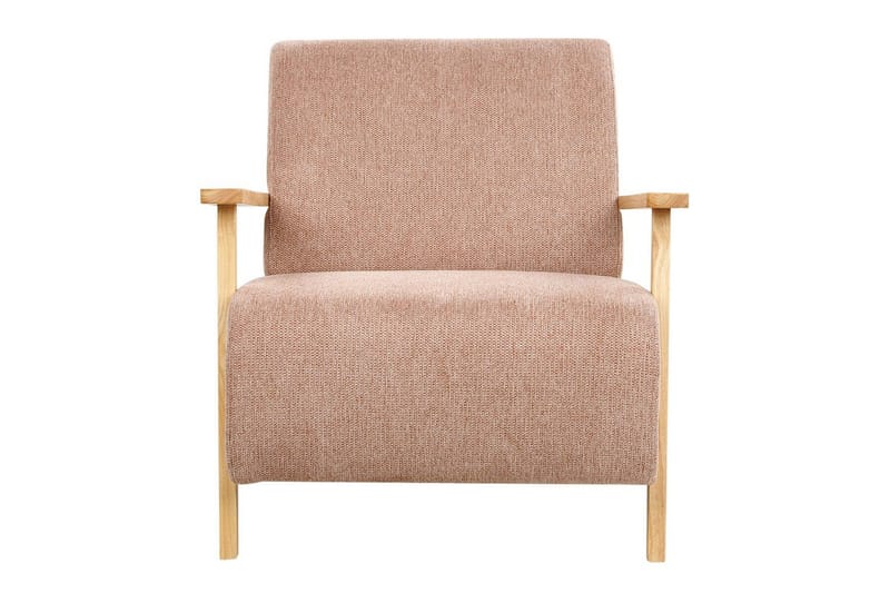 Fåtölj Lesja - Rosa, ljust trä/Polyester - Möbler - Vardagsrum - Fåtöljer