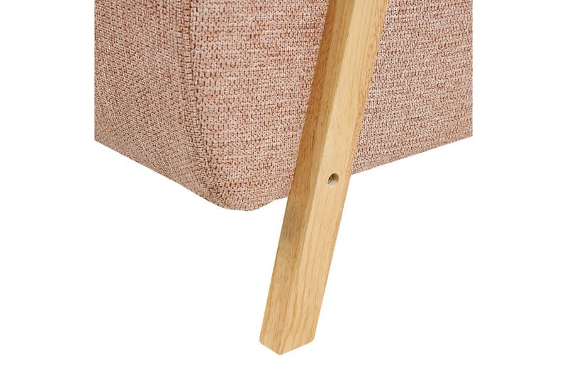 Fåtölj Lesja - Rosa, ljust trä/Polyester - Möbler - Vardagsrum - Fåtöljer