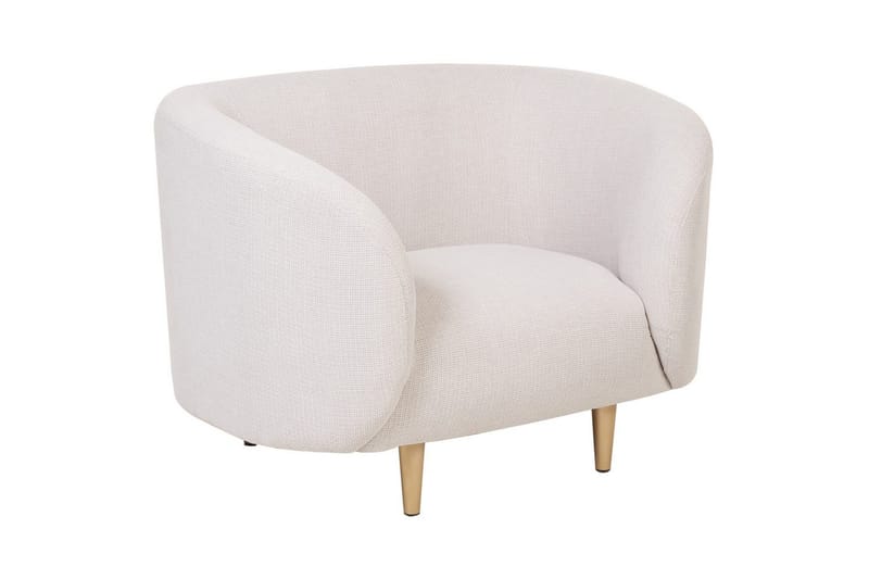 Fåtölj Loen - Beige, guld/Polyester - Möbler - Vardagsrum - Fåtöljer