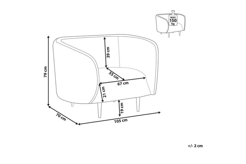 Fåtölj Loen - Beige, guld/Polyester - Möbler - Vardagsrum - Fåtöljer