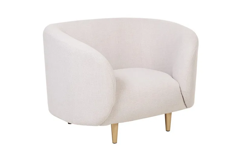 Fåtölj Loen - Beige, guld/Polyester - Möbler - Vardagsrum - Fåtöljer