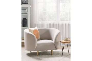 Fåtölj Loen - Beige/guld/Polyester - Möbler - Vardagsrum - Fåtöljer - Clubfåtöljer