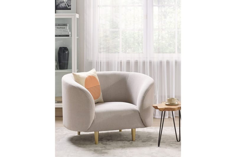 Fåtölj Loen - Beige/guld/Polyester - Möbler - Vardagsrum - Fåtöljer - Clubfåtöljer