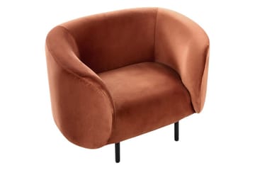 Fåtölj Loen - Orange, svart/Sammet - Möbler - Vardagsrum - Fåtöljer - Clubfåtöljer