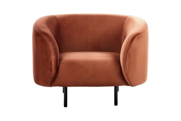 Fåtölj Loen - Orange, svart/Sammet - Möbler - Vardagsrum - Fåtöljer - Clubfåtöljer