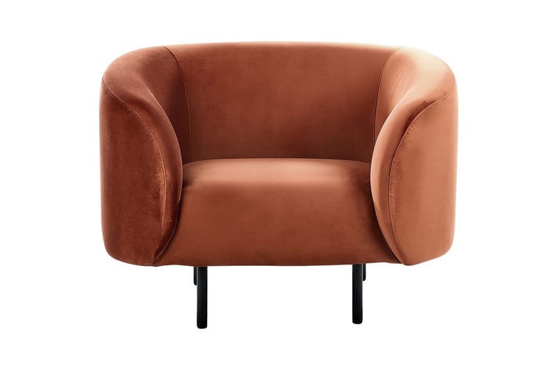 Fåtölj Loen - Orange, svart/Sammet - Möbler - Vardagsrum - Fåtöljer