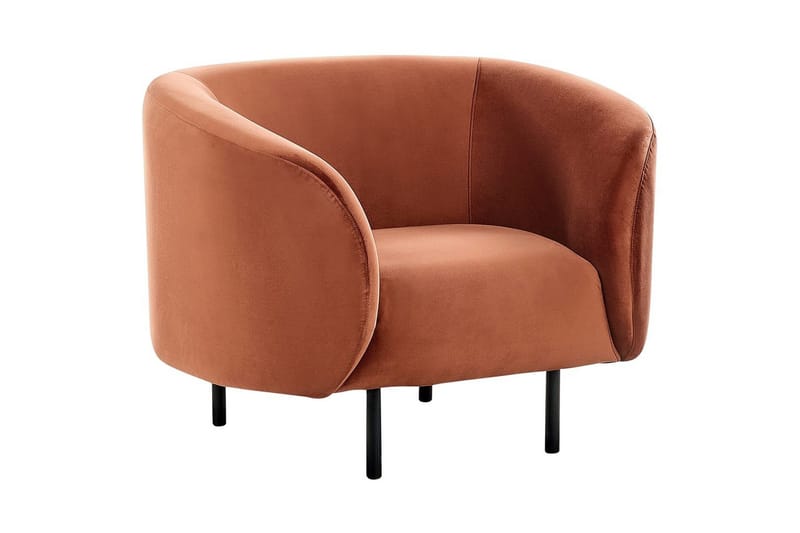 Fåtölj Loen, Orange, svart/Sammet