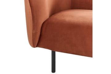 Fåtölj Loen - Orange, svart/Sammet - Möbler - Vardagsrum - Fåtöljer - Clubfåtöljer