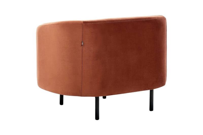 Fåtölj Loen - Orange, svart/Sammet - Möbler - Vardagsrum - Fåtöljer