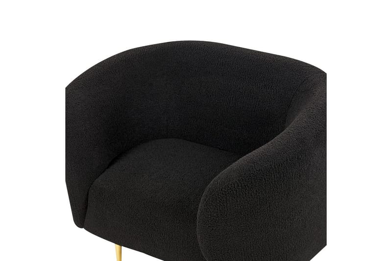 Fåtölj Loen - Svart, guld/Bouclé - Möbler - Vardagsrum - Fåtöljer