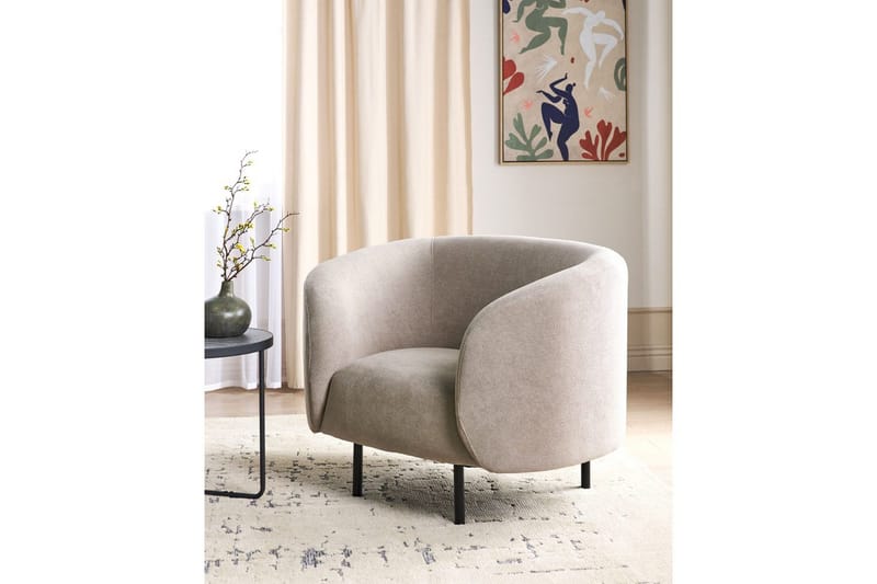 Fåtölj Loen - Taupe, grå, svart/Polyester - Möbler - Vardagsrum - Fåtöljer