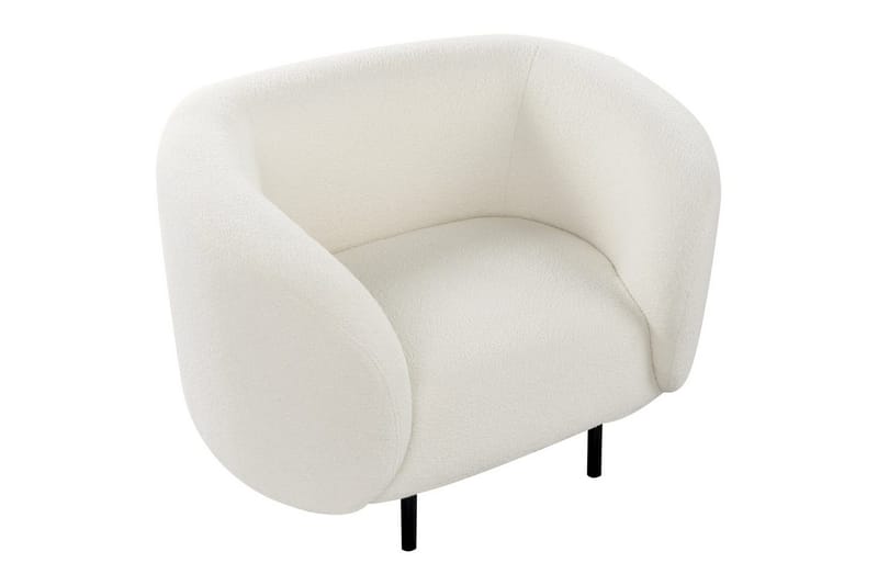 Fåtölj Loen - Vit, Svart/Bouclé - Möbler - Vardagsrum - Fåtöljer