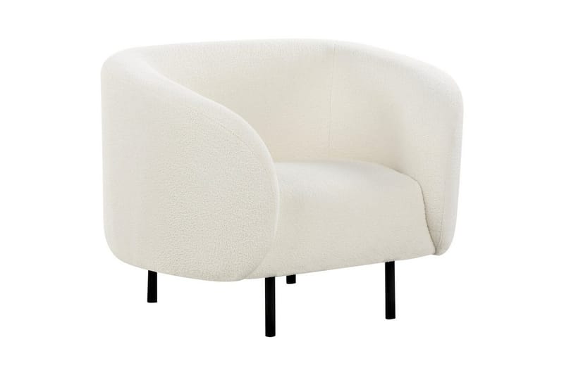 Fåtölj Loen - Vit, Svart/Bouclé - Möbler - Vardagsrum - Fåtöljer