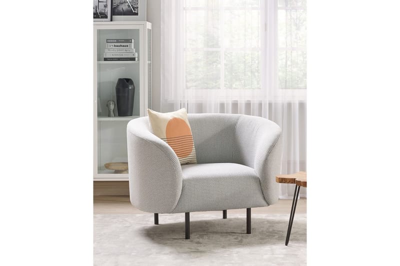 Fåtölj Loen - Vit, Svart/Polyester - Möbler - Vardagsrum - Fåtöljer