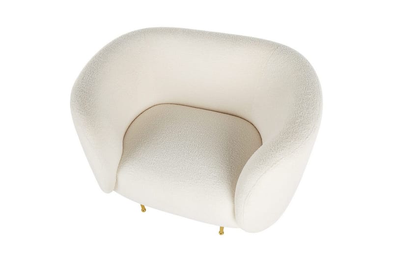 Fåtölj Loen - Vitt, guld/Bouclé - Möbler - Vardagsrum - Fåtöljer