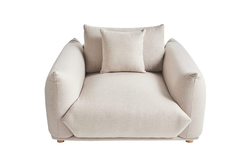 Fåtölj Luvos - Beige, ljust trä - Möbler - Vardagsrum - Fåtöljer