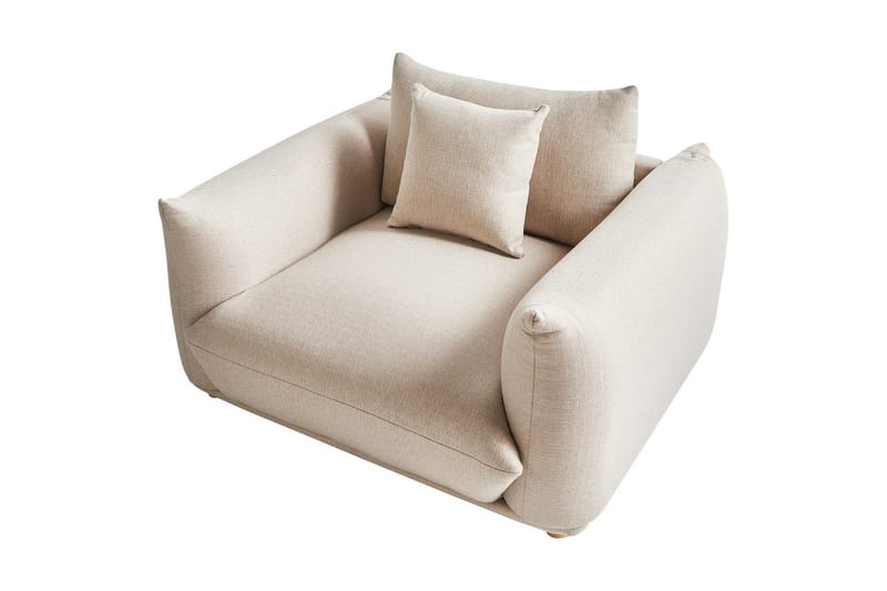Fåtölj Luvos - Beige, ljust trä - Möbler - Vardagsrum - Fåtöljer