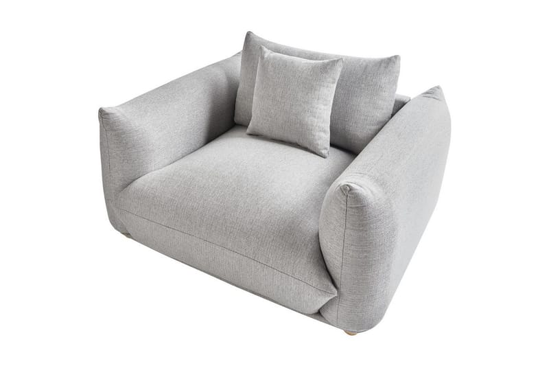 Fåtölj Luvos - Grå, ljust trä - Möbler - Vardagsrum - Fåtöljer