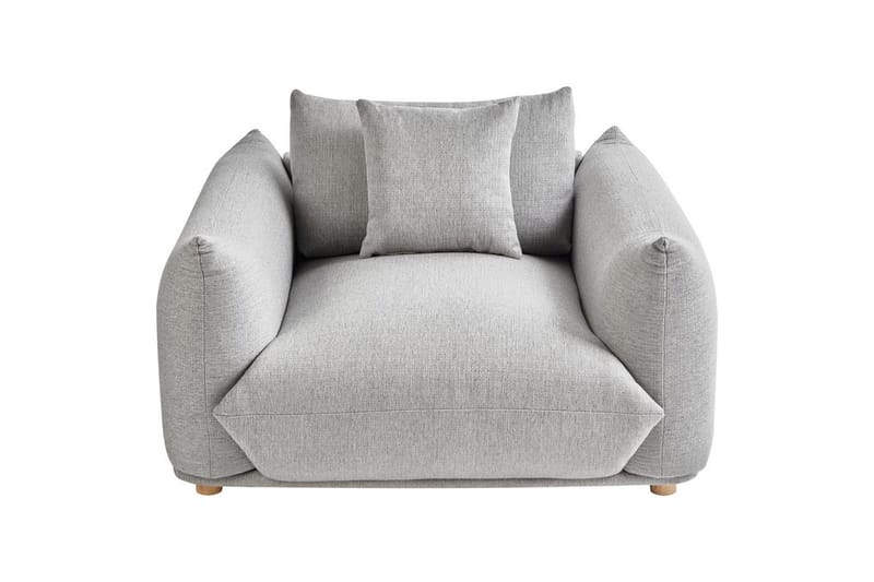 Fåtölj Luvos - Grå, ljust trä - Möbler - Vardagsrum - Fåtöljer