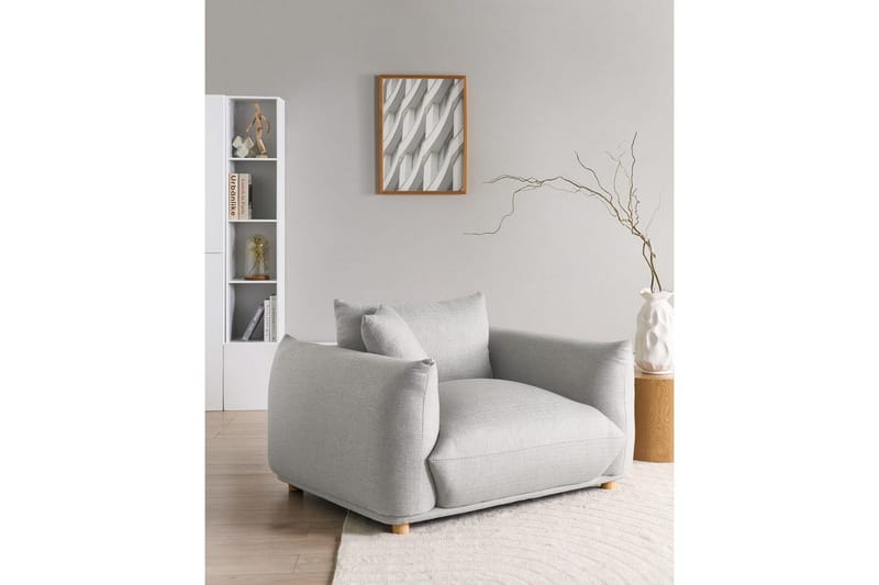 Fåtölj Luvos - Grå, ljust trä - Möbler - Vardagsrum - Fåtöljer