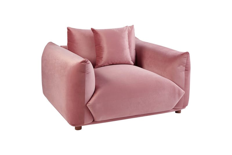 Fåtölj Luvos, Rosa, mörkt trä