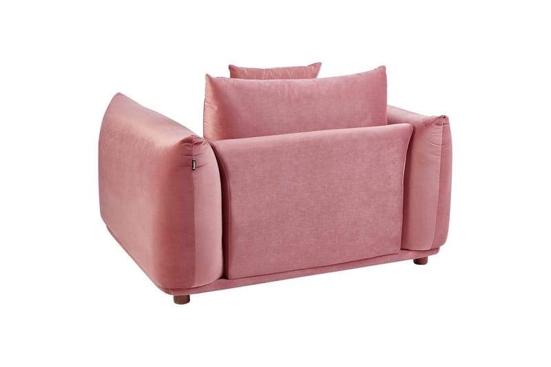 Fåtölj Luvos - Rosa, mörkt trä - Möbler - Vardagsrum - Fåtöljer