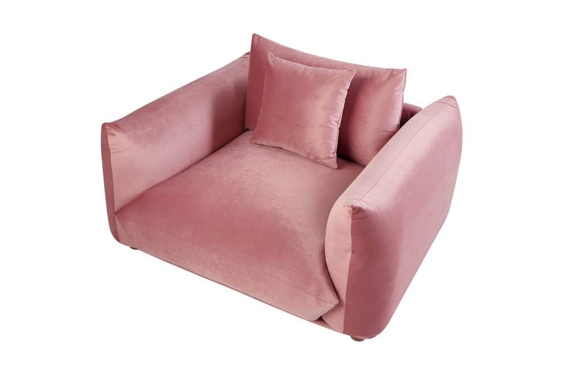 Fåtölj Luvos - Rosa, mörkt trä - Möbler - Vardagsrum - Fåtöljer