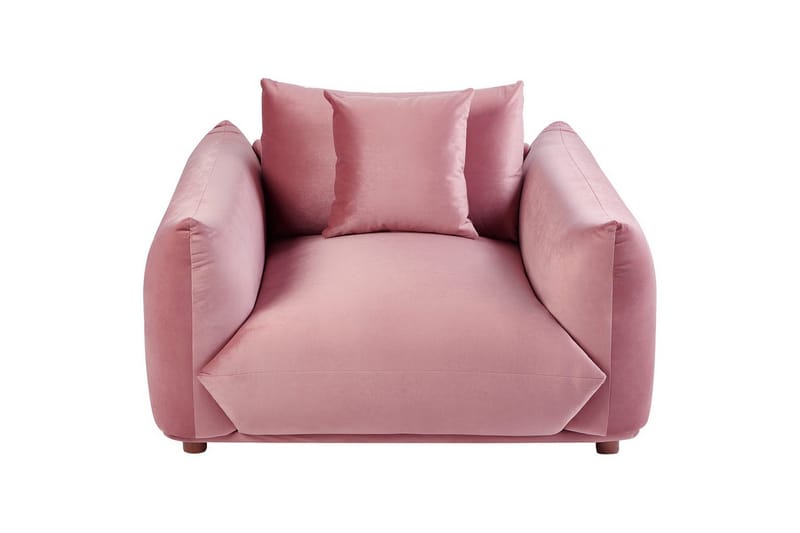 Fåtölj Luvos - Rosa, mörkt trä - Möbler - Vardagsrum - Fåtöljer