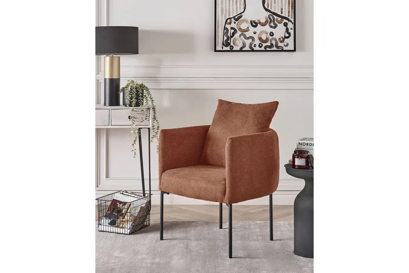 Fåtölj Malmos - Guldbrun, Svart - Möbler - Vardagsrum - Fåtöljer