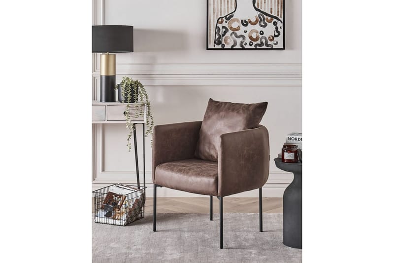 Fåtölj Malmos - Mörkbrun, Svart - Möbler - Vardagsrum - Fåtöljer