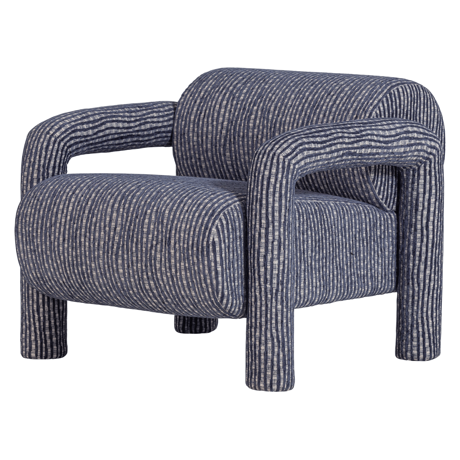 fåtölj med mönster lenny - grå/blå