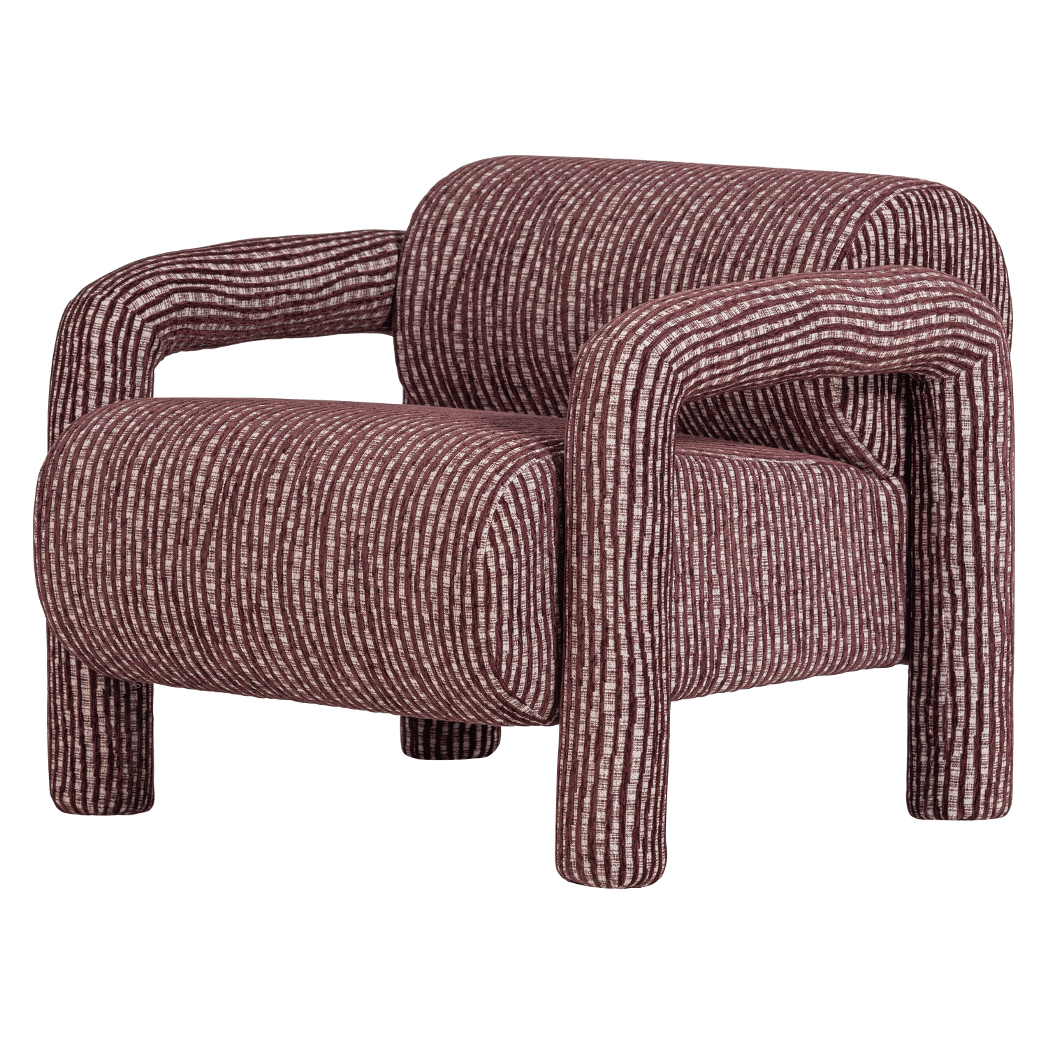 fåtölj med mönster lenny - vinröd