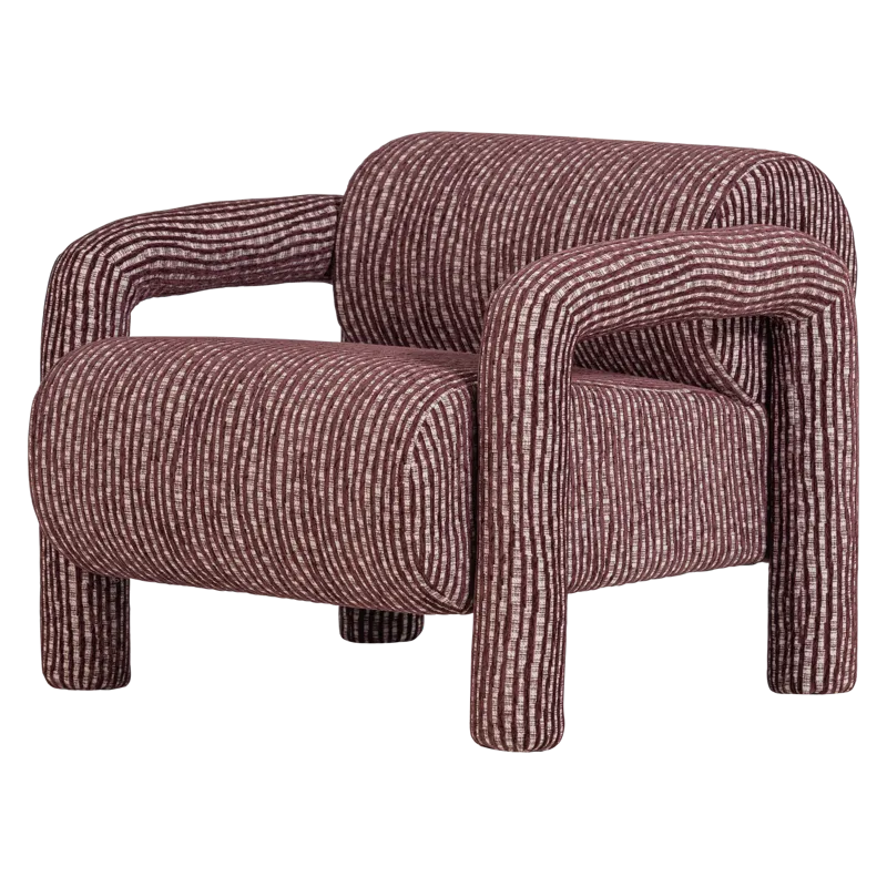 Fåtölj med Mönster Lenny, Vinröd