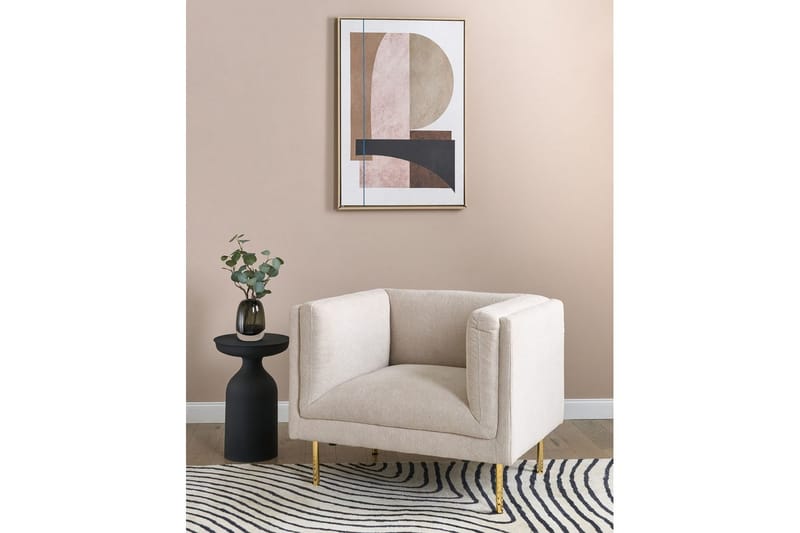 Fåtölj Moen - Beige, guld - Möbler - Vardagsrum - Fåtöljer