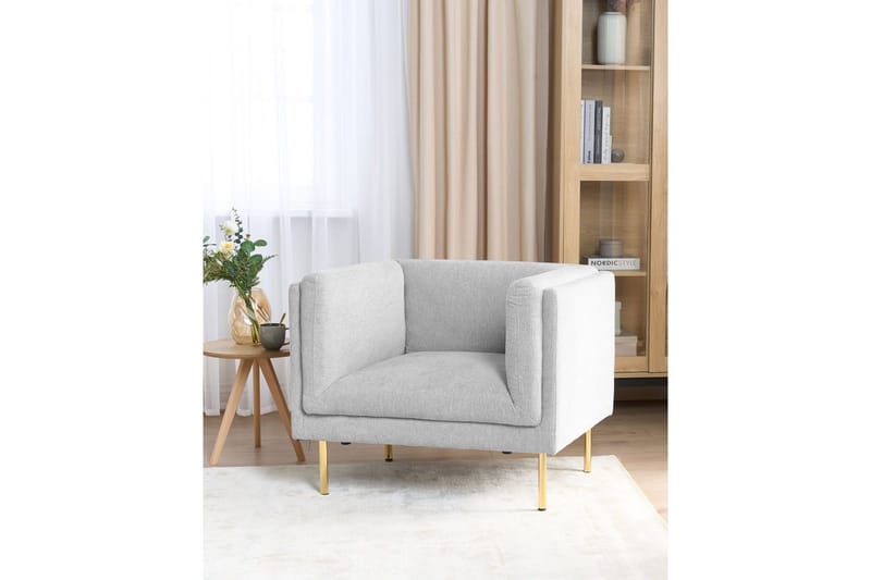 Fåtölj Moen - Grå, guld - Möbler - Vardagsrum - Fåtöljer