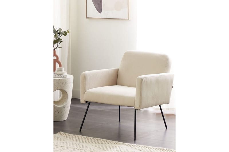 Fåtölj Narken - Krämvit, svart - Möbler - Vardagsrum - Fåtöljer