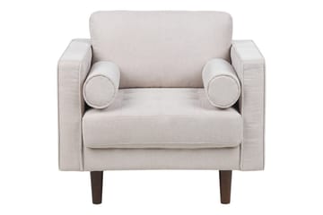 Fåtölj Nurmo - Beige, mörkt trä - Möbler - Vardagsrum - Fåtöljer