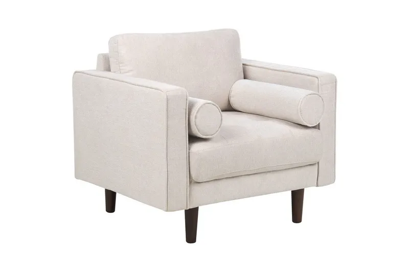 Fåtölj Nurmo, Beige, mörkt trä
