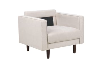 Fåtölj Nurmo - Beige, mörkt trä - Möbler - Vardagsrum - Fåtöljer