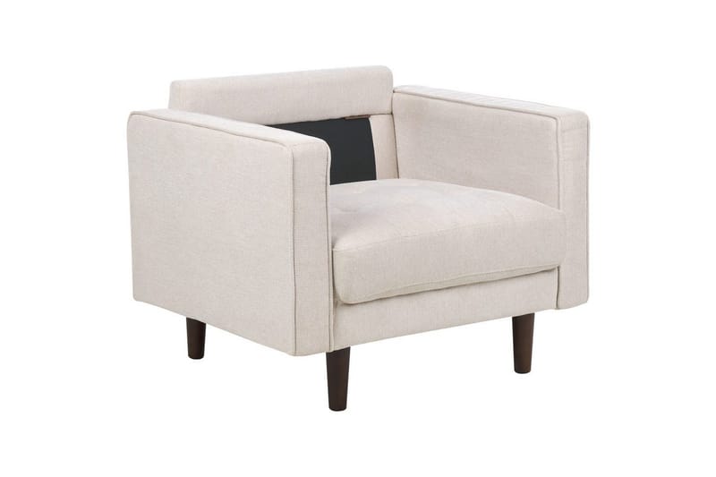 Fåtölj Nurmo - Beige, mörkt trä - Möbler - Vardagsrum - Fåtöljer