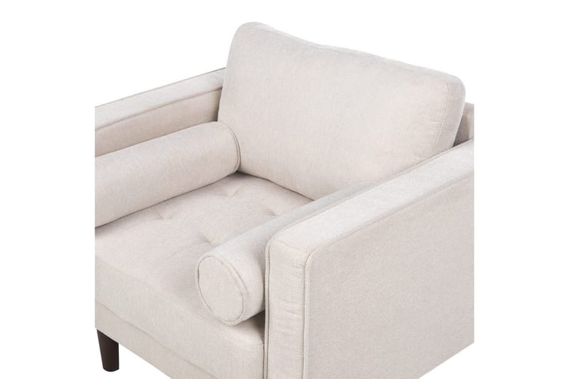 Fåtölj Nurmo - Beige, mörkt trä - Möbler - Vardagsrum - Fåtöljer